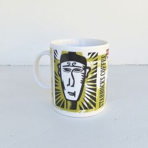 STARBUCKS Coffee Mug Sulawesi Monkey Tribal Stamp Large Indonesia Tiki